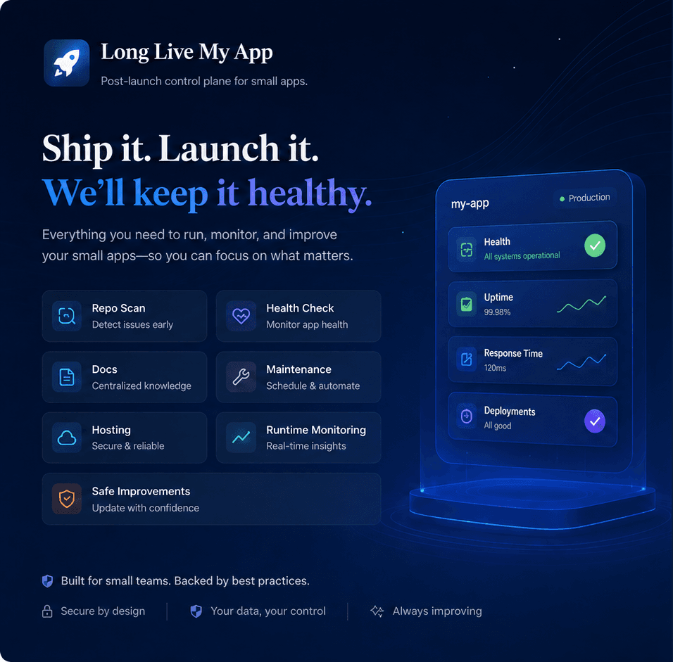 Long Live My App product overview